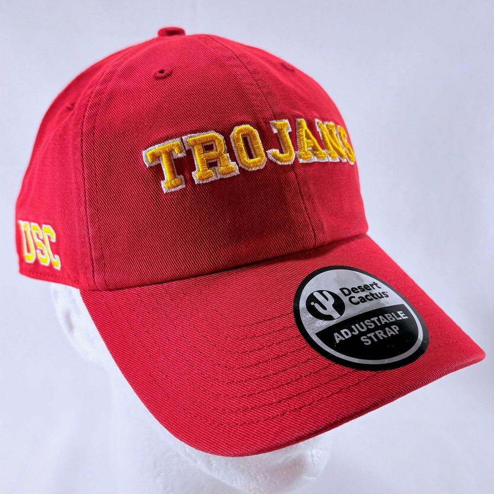 Desert Cactus USC Trojans Red Embroidered Adjustable Strap Baseball Hat Cap